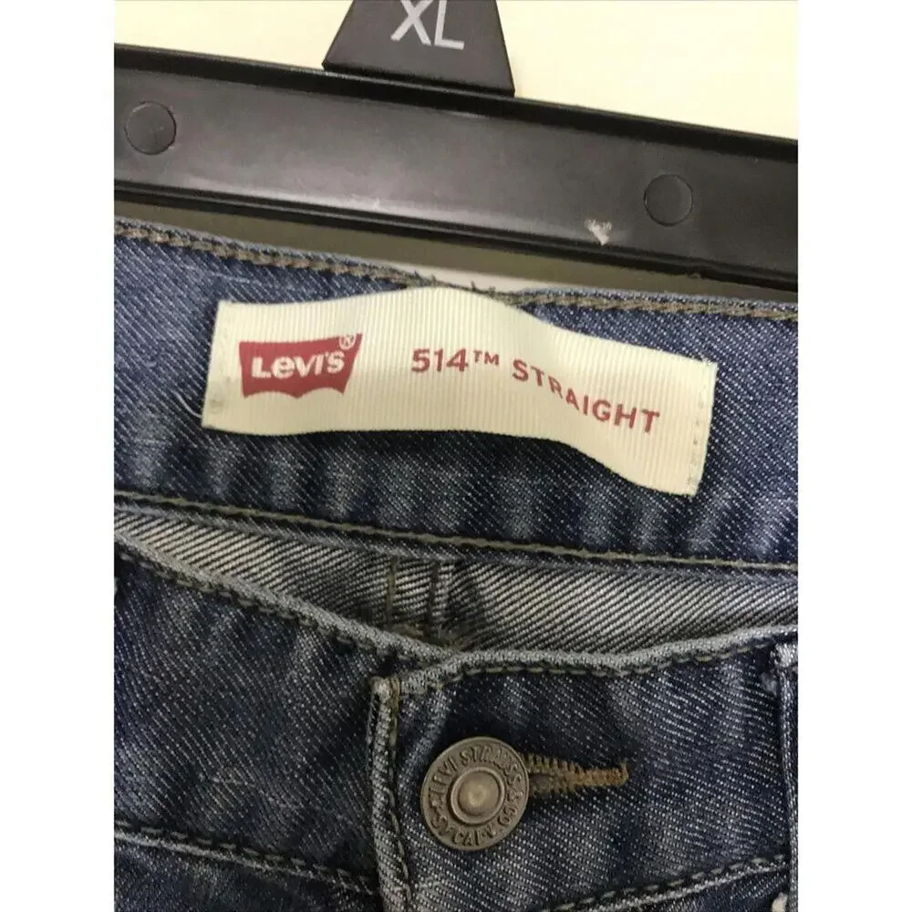 Levi's 514 Jeans Mens 29x29 Blue Straight Leg Denim Back Pocket